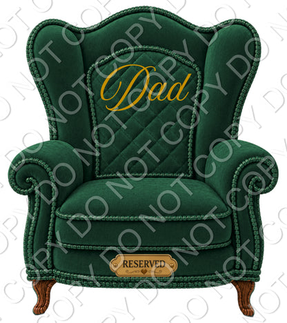 UVDTF Transfer - Memorial Chairs with Names to fit Woodform Acrylic Hanging Chairs (Green)