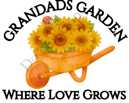 UVDTF Transfer - Dad or Grandad Garden Flower Solar Light Design (Choice of Names)