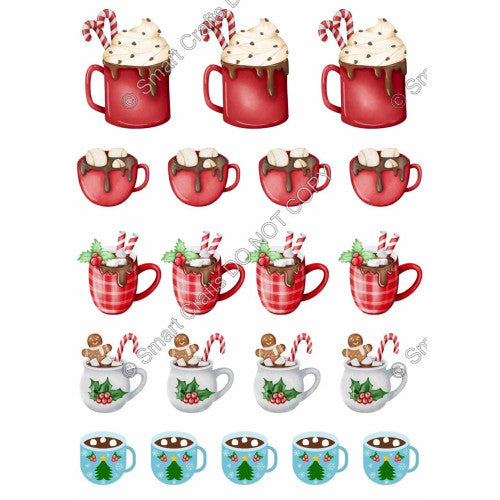 Style 59 - Hot Chocolate Sheet of Mix and Match UV-DTF Designs