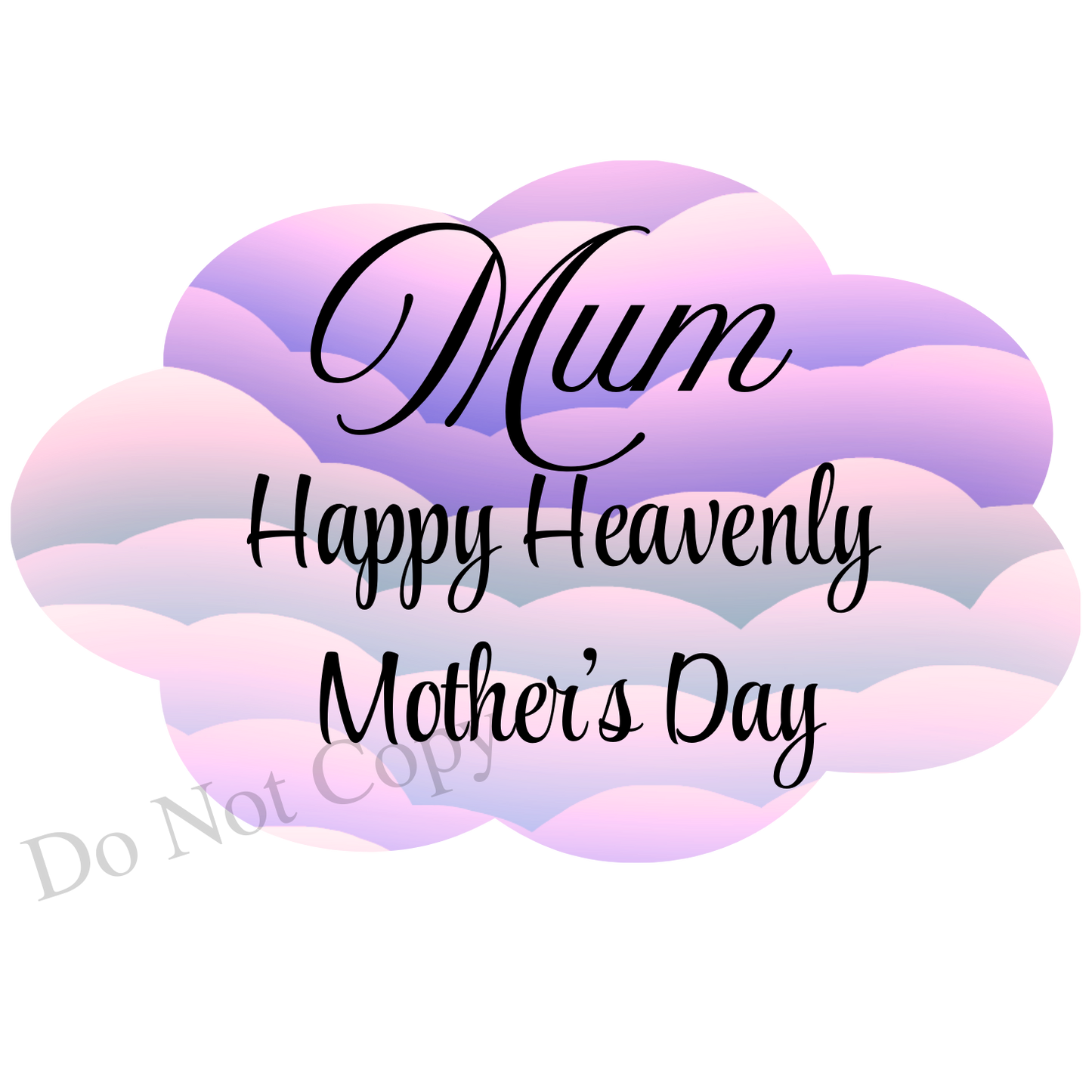UVDTF Transfer - Beautiful Cloud Mothers Day Memorial Design for Solar Lights (Choice of Names and Colours)