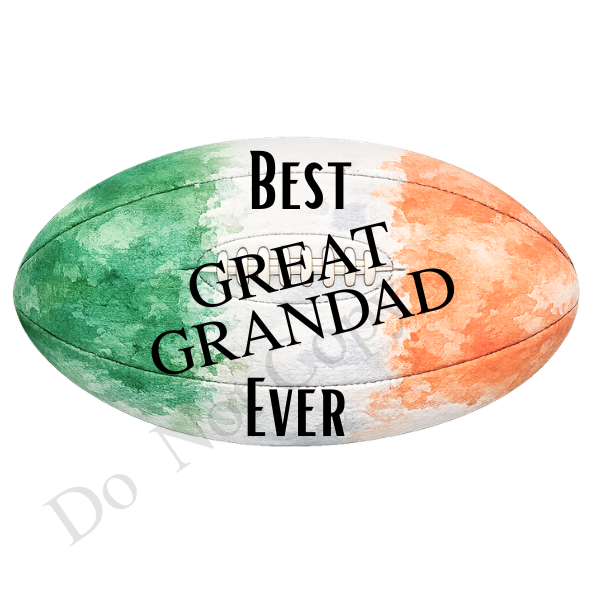 UVDTF Transfer - Irish colours rugby ball suitable for keyrings  (Choice of Names)