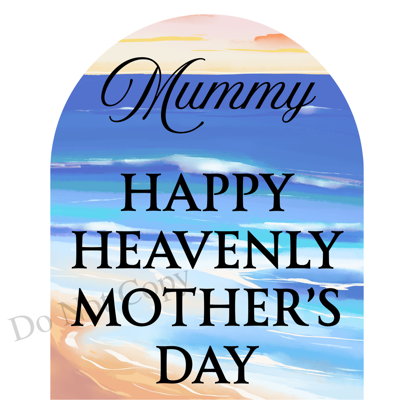 UVDTF Transfer - Beautiful Beach Mothers Day Memorial Design for Solar Lights (Choice of Names)