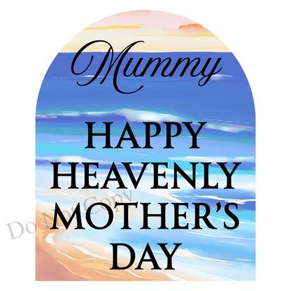 UVDTF Transfer - Beautiful Beach Mothers Day Memorial Design for Solar Lights (Choice of Names)
