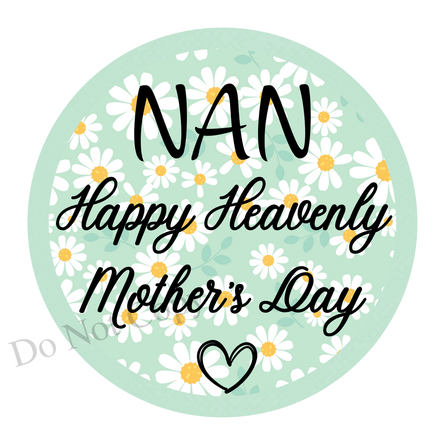 UVDTF Transfer - Beautiful Daisy Mothers Day Memorial Design for Solar Lights (Choice of Names)