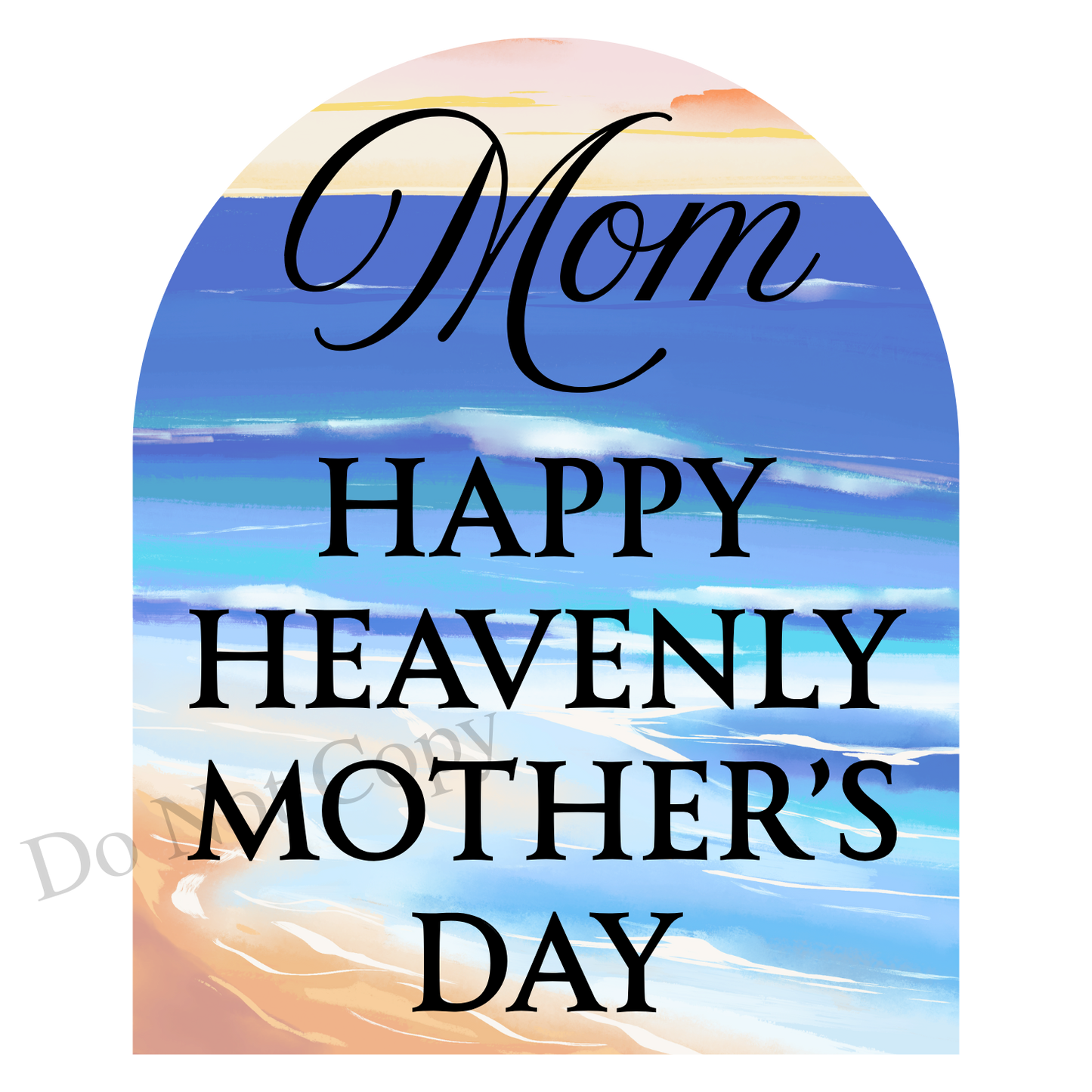 UVDTF Transfer - Beautiful Beach Mothers Day Memorial Design for Solar Lights (Choice of Names)