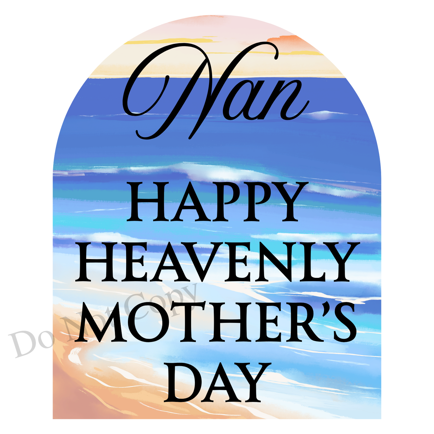 UVDTF Transfer - Beautiful Beach Mothers Day Memorial Design for Solar Lights (Choice of Names)