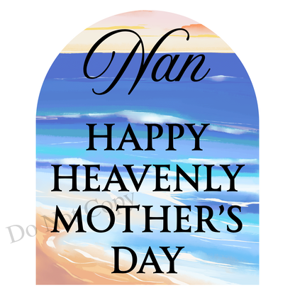 UVDTF Transfer - Beautiful Beach Mothers Day Memorial Design for Solar Lights (Choice of Names)
