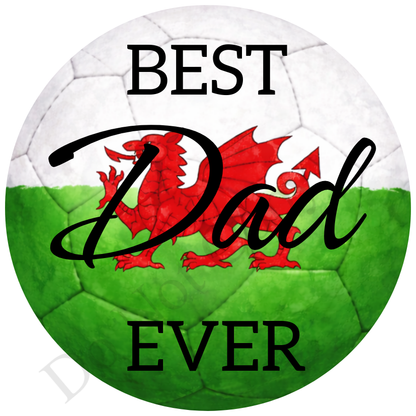 UVDTF Transfer - Wales colour football design suitable for 4cm keyrings  (Choice of Names)