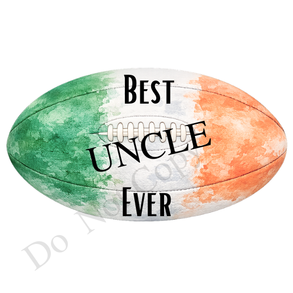 UVDTF Transfer - Irish colours rugby ball suitable for keyrings  (Choice of Names)