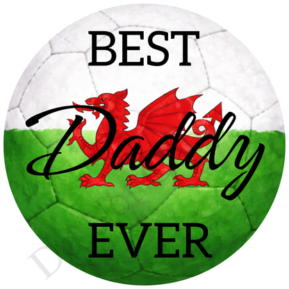 UVDTF Transfer - Wales colour football design suitable for 4cm keyrings  (Choice of Names)