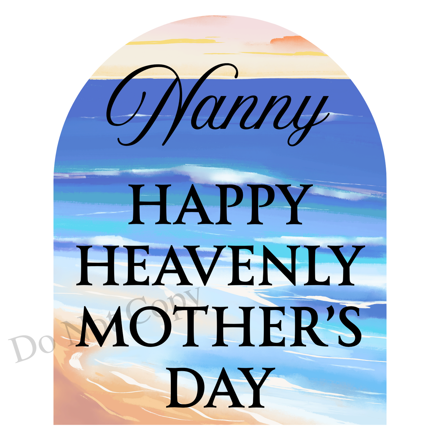 UVDTF Transfer - Beautiful Beach Mothers Day Memorial Design for Solar Lights (Choice of Names)