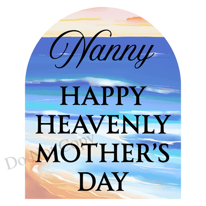 UVDTF Transfer - Beautiful Beach Mothers Day Memorial Design for Solar Lights (Choice of Names)