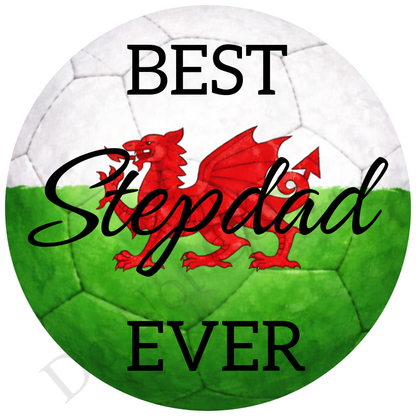 UVDTF Transfer - Wales colour football design suitable for 4cm keyrings  (Choice of Names)