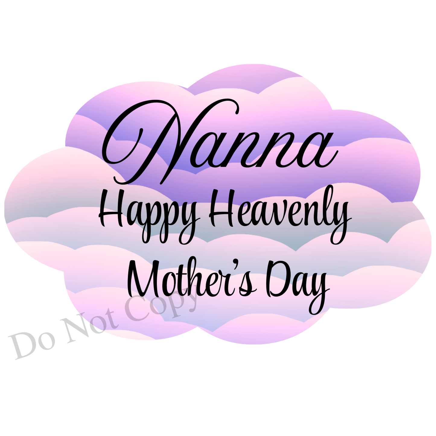 UVDTF Transfer - Beautiful Cloud Mothers Day Memorial Design for Solar Lights (Choice of Names and Colours)