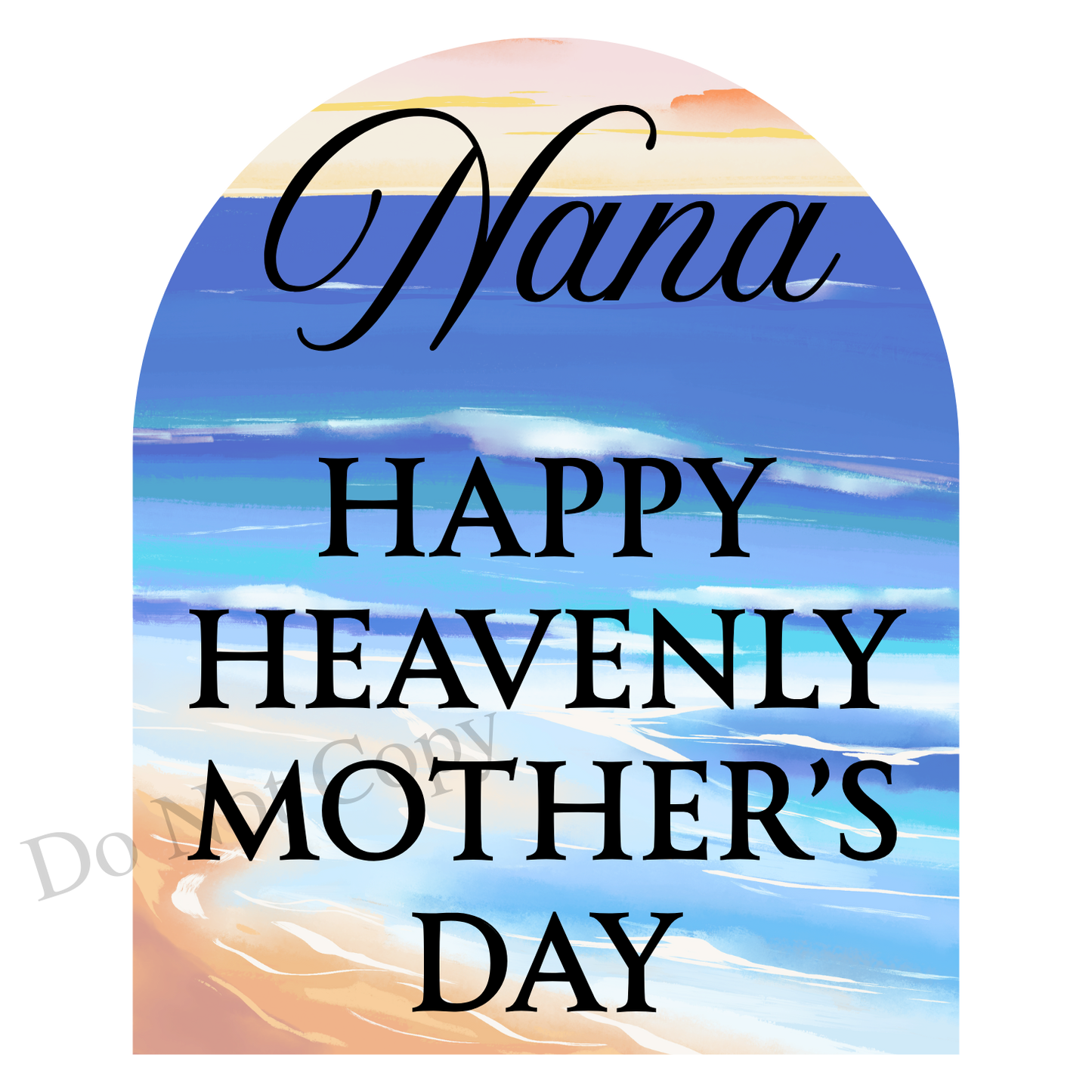 UVDTF Transfer - Beautiful Beach Mothers Day Memorial Design for Solar Lights (Choice of Names)