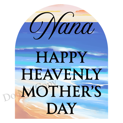 UVDTF Transfer - Beautiful Beach Mothers Day Memorial Design for Solar Lights (Choice of Names)