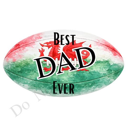 UVDTF Transfer - welsh colours rugby ball suitable for keyrings  (Choice of Names)