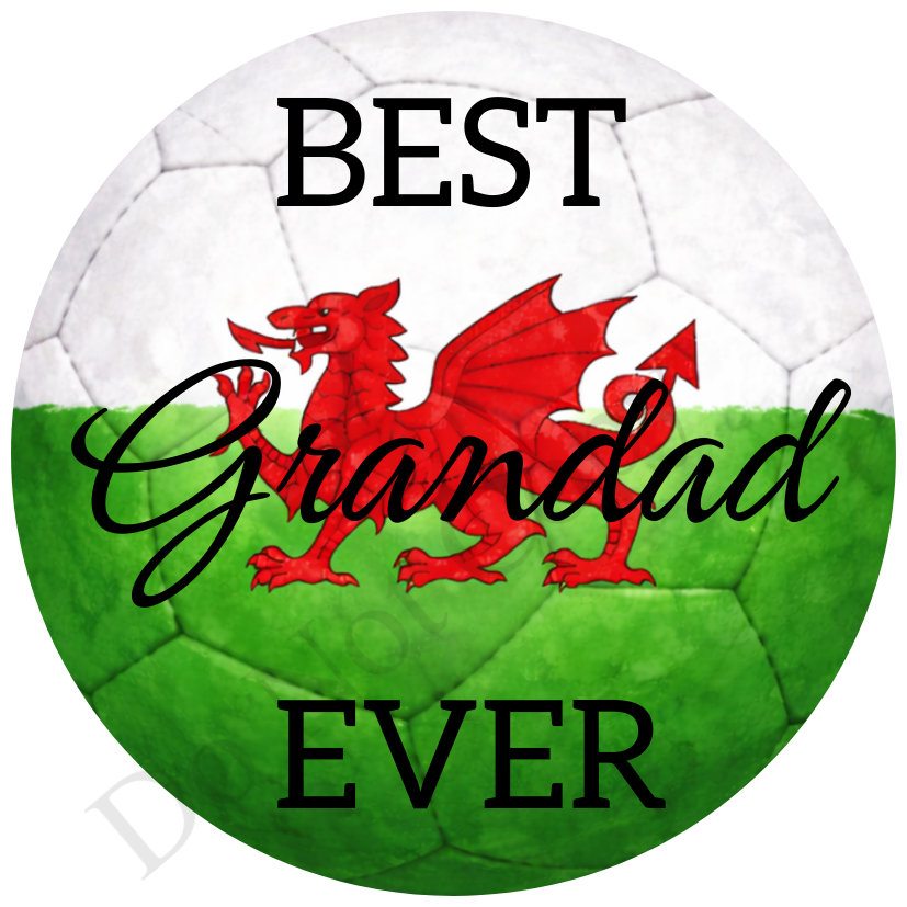 UVDTF Transfer - Wales colour football design suitable for 4cm keyrings  (Choice of Names)