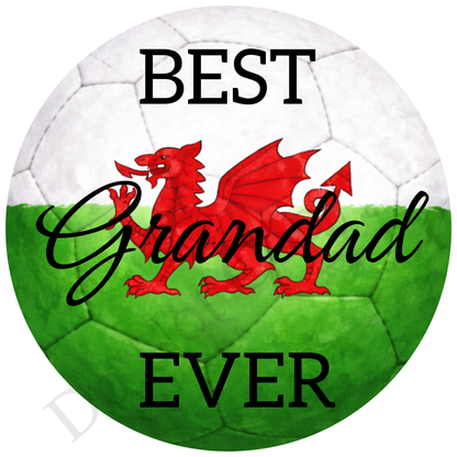 UVDTF Transfer - Wales colour football design suitable for 4cm keyrings  (Choice of Names)