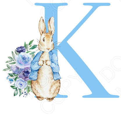 UVDTF Transfer - Vintage Easter Bunny Alphabet (Blue Lettering)