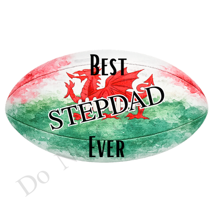 UVDTF Transfer - welsh colours rugby ball suitable for keyrings  (Choice of Names)