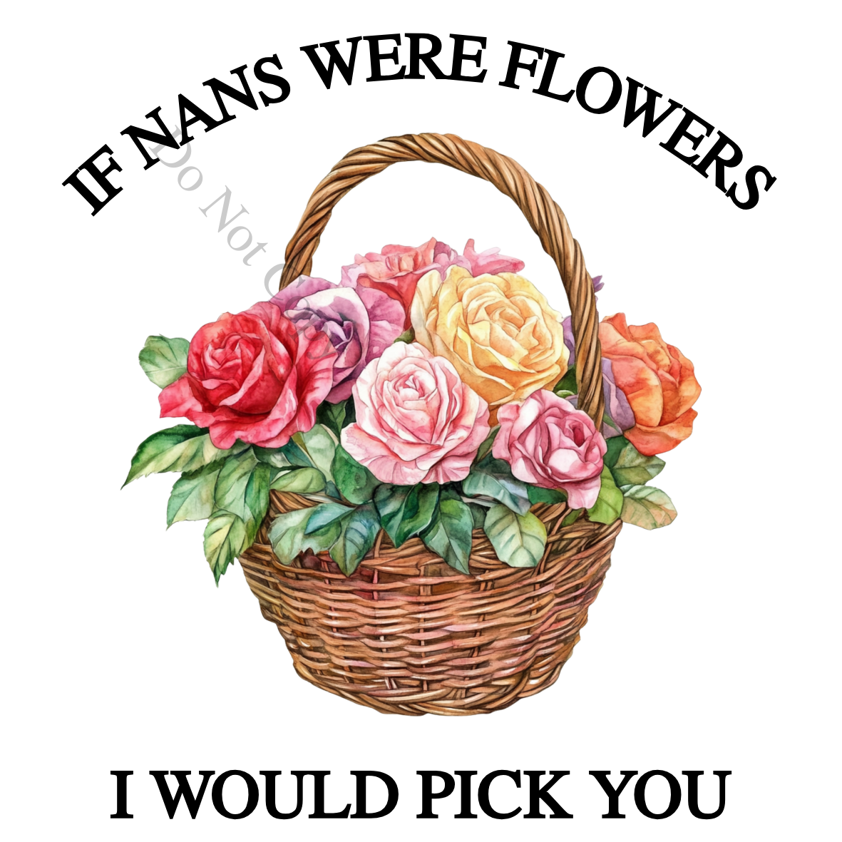 UVDTF Transfer - Beautiful mothers day basket of roses design (Choice of names)