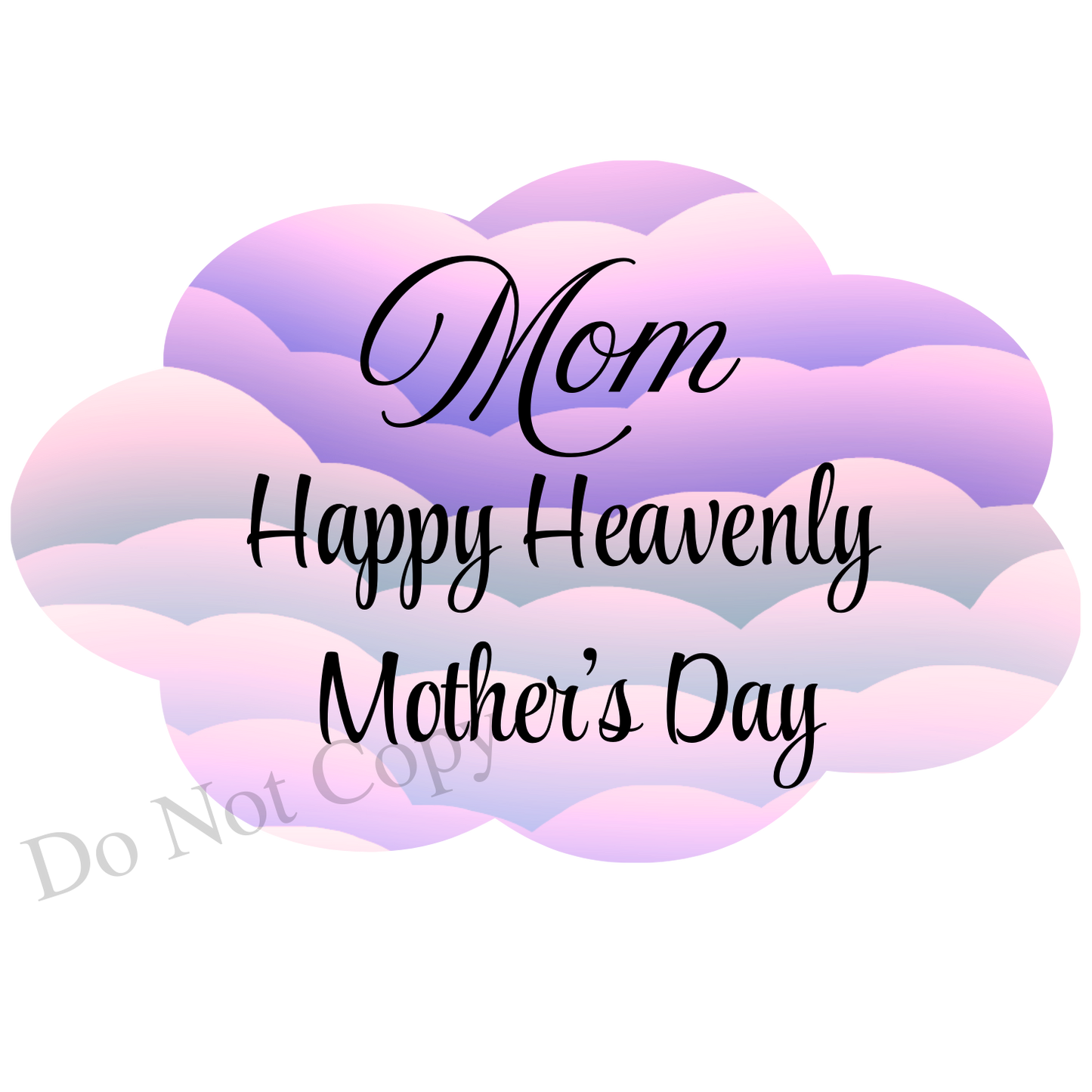 UVDTF Transfer - Beautiful Cloud Mothers Day Memorial Design for Solar Lights (Choice of Names and Colours)