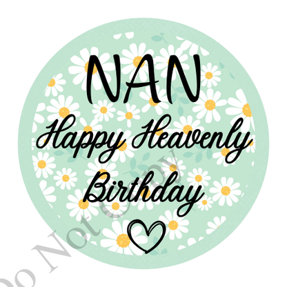 UVDTF Transfer - Beautiful Daisy Birthday Memorial Design for Solar Lights (Choice of Names)