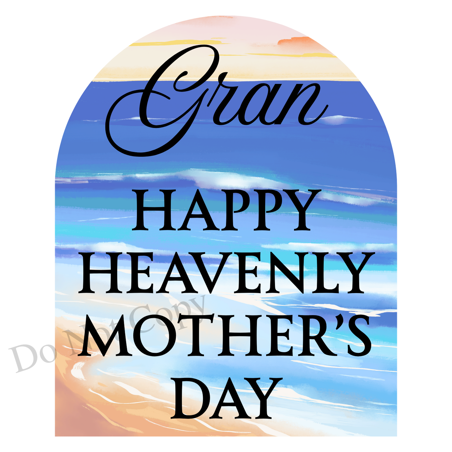UVDTF Transfer - Beautiful Beach Mothers Day Memorial Design for Solar Lights (Choice of Names)