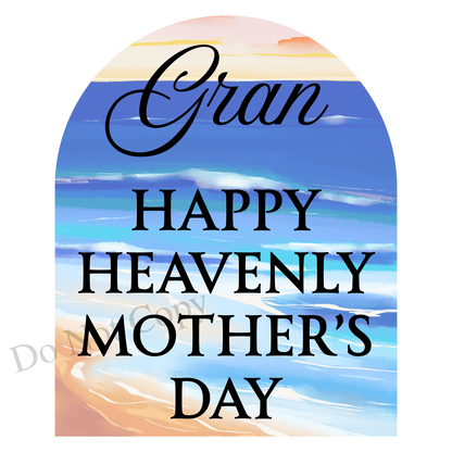UVDTF Transfer - Beautiful Beach Mothers Day Memorial Design for Solar Lights (Choice of Names)