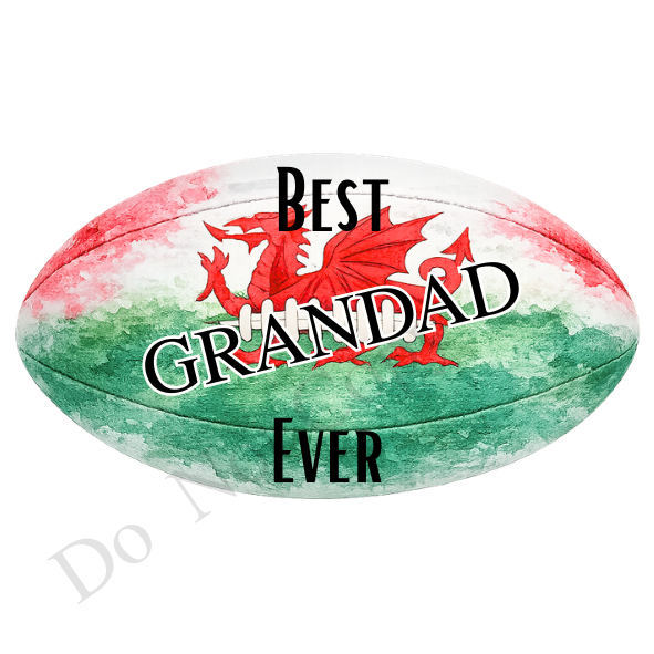 UVDTF Transfer - welsh colours rugby ball suitable for keyrings  (Choice of Names)