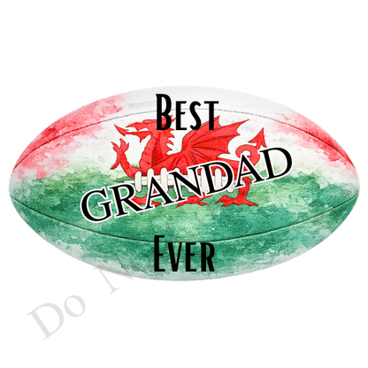 UVDTF Transfer - welsh colours rugby ball suitable for keyrings  (Choice of Names)