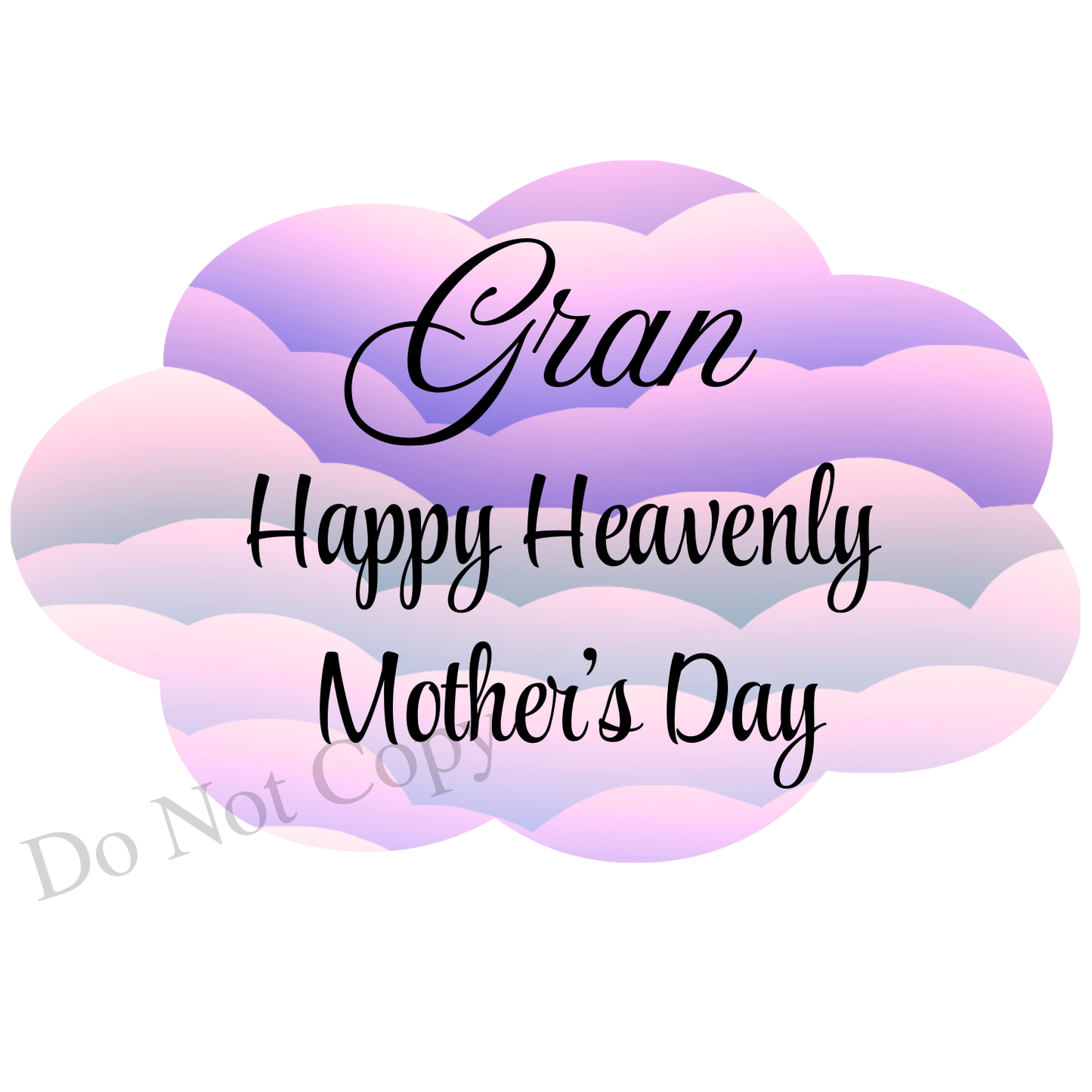 UVDTF Transfer - Beautiful Cloud Mothers Day Memorial Design for Solar Lights (Choice of Names and Colours)
