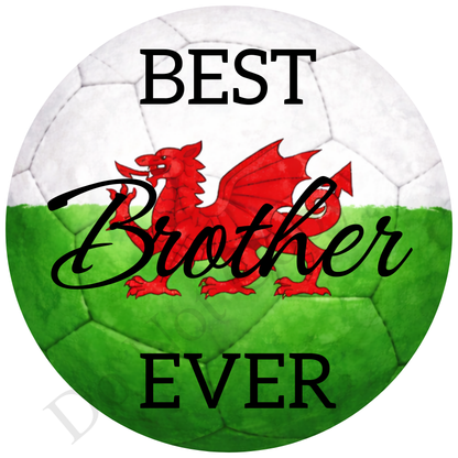 UVDTF Transfer - Wales colour football design suitable for 4cm keyrings  (Choice of Names)