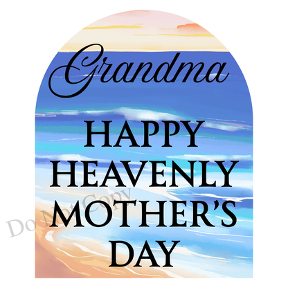 UVDTF Transfer - Beautiful Beach Mothers Day Memorial Design for Solar Lights (Choice of Names)