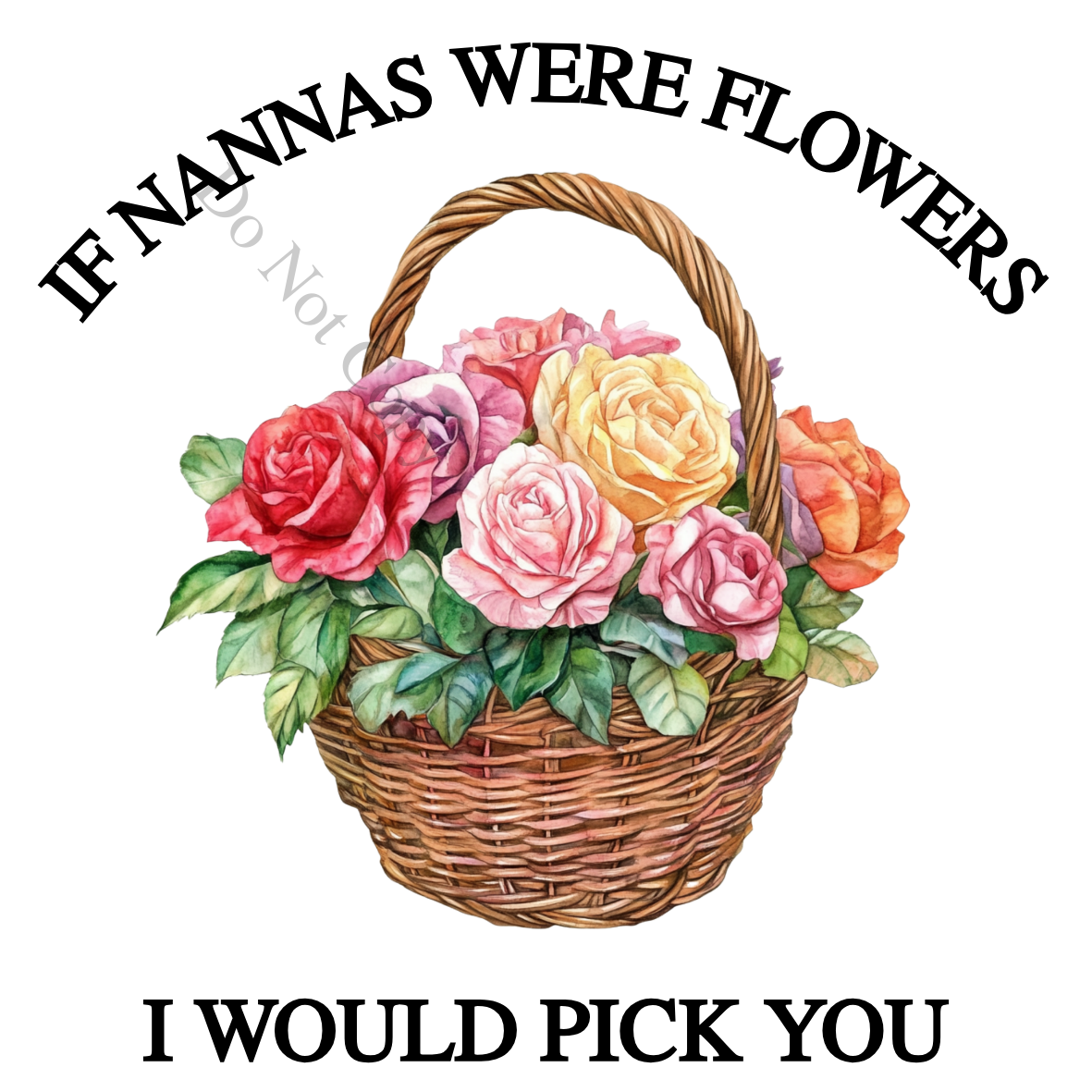 UVDTF Transfer - Beautiful mothers day basket of roses design (Choice of names)