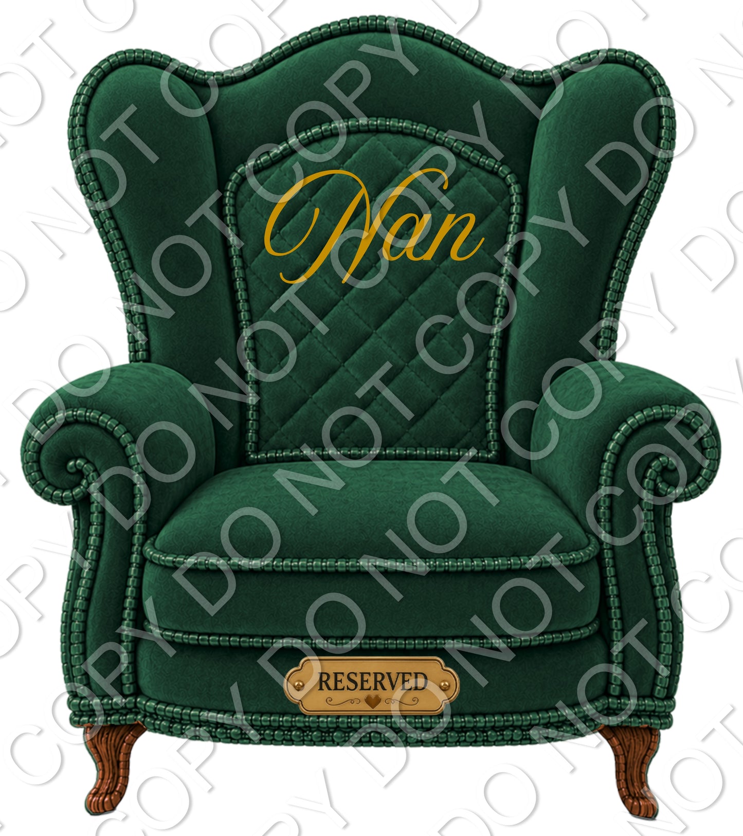 UVDTF Transfer - Memorial Chairs with Names to fit Woodform Acrylic Hanging Chairs (Green)