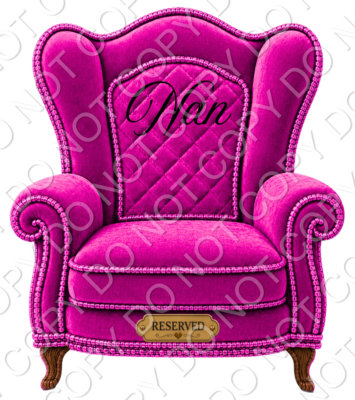 UVDTF Transfer - Memorial Chairs with Names to fit Woodform Acrylic Hanging Chairs (Pink)