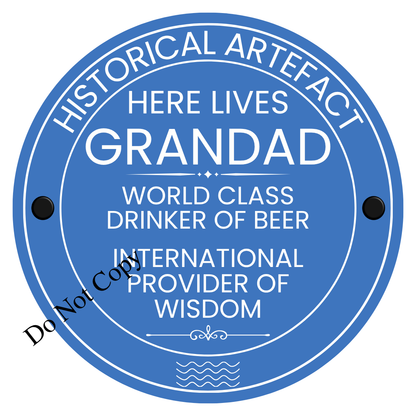 UV-DTF Transfer - Dad/Grandad historical plaque design