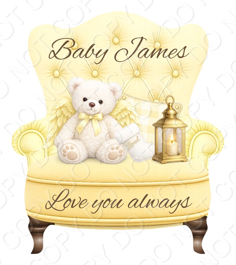 UV-DTF Transfer - Infant Memorial Chairs to fit Woodform Acrylic Hanging Chairs (Bespoke)