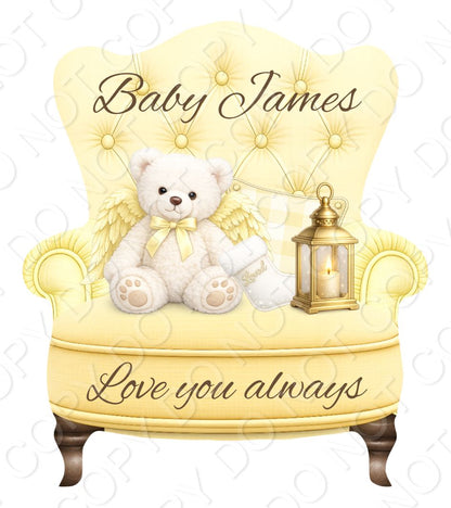 UV-DTF Transfer - Infant Memorial Chairs to fit Woodform Acrylic Hanging Chairs (Bespoke)