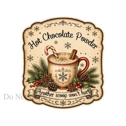 UV-DTF Transfer -   Set of 3 vintage Christmas hot chocolate station designs.