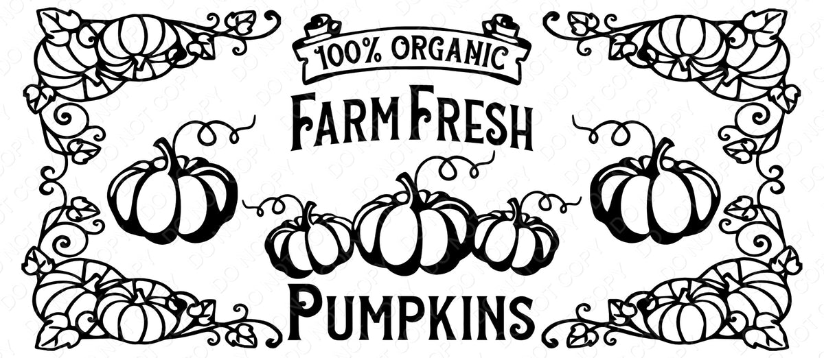 UV-DTF Transfer - Cup Wrap for 16oz Libby Cup - Pumpkin Line Art Design