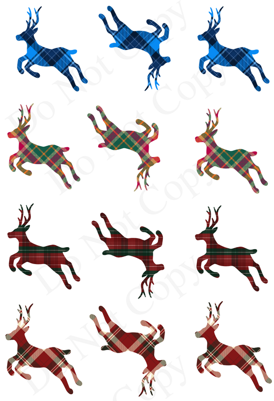 UV-DTF Transfer - Christmas Mix & Match Sheets Tartan Stags