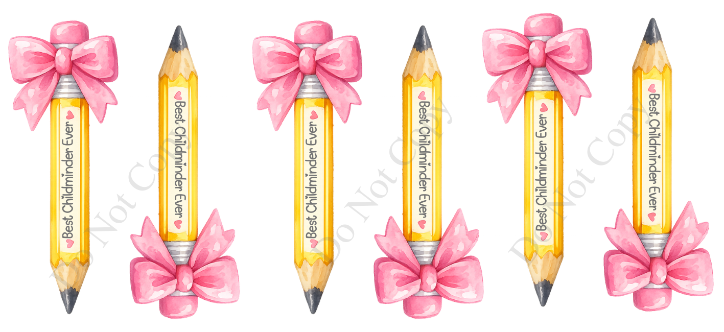 UV-DTF Transfer - Sheet of 6 Best Ever Pencil designs in UVDTF (choice of names)