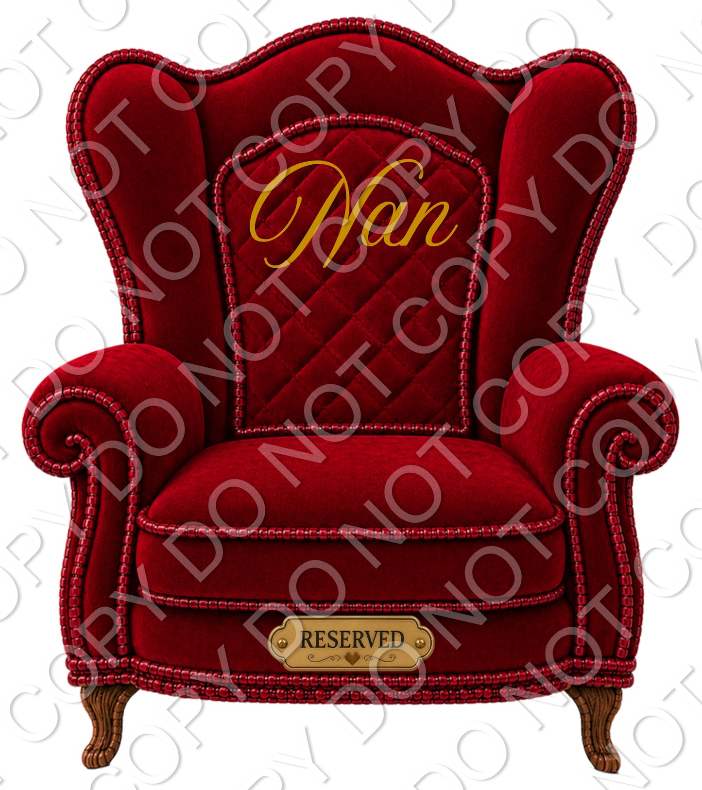 UVDTF Transfer - Memorial Chairs with Names to fit Woodform Acrylic Hanging Chairs (Red)
