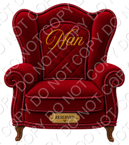 UVDTF Transfer - Memorial Chairs with Names to fit Woodform Acrylic Hanging Chairs (Red)