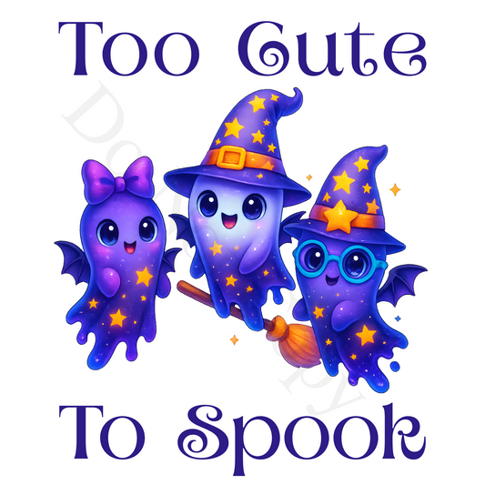 DTF Transfer - Halloween Too Cute To Spook Purple