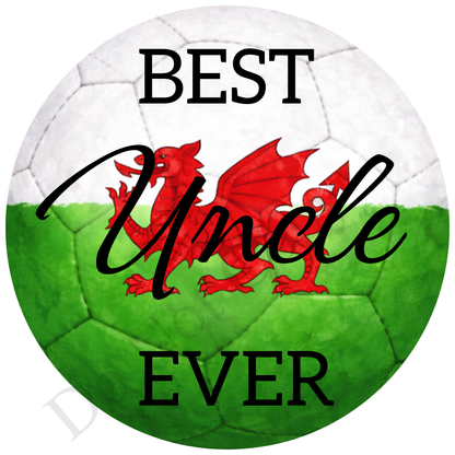UVDTF Transfer - Wales colour football design suitable for 4cm keyrings  (Choice of Names)