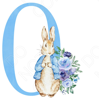 UVDTF Transfer - Vintage Easter Bunny Alphabet (Blue Lettering)